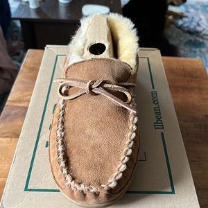 LL Bean wicked good slipper moccasins brown
